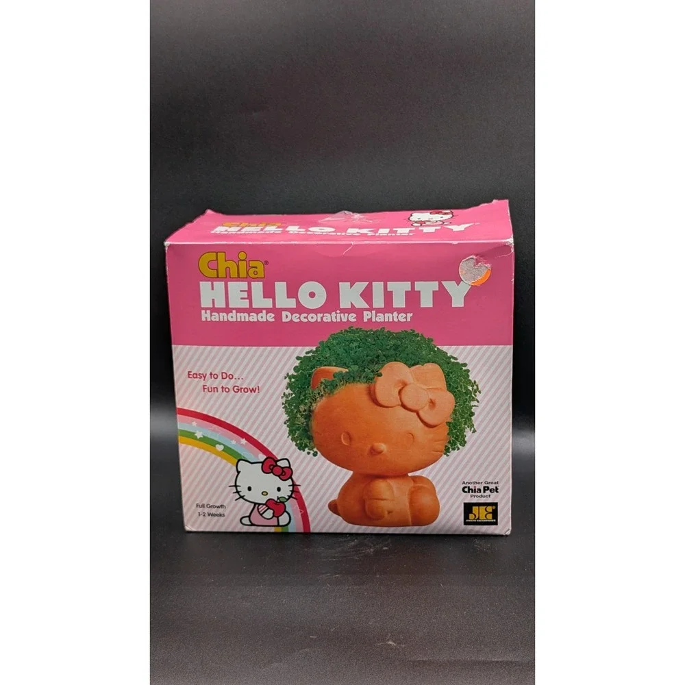 2013 Hello Kitty Chia Pet Handmade Decorative Planter Grow Your Own Chia Pet